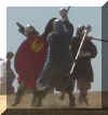 GWW 2004 Rich faces a pole and shild man in one on two combat.jpg (27455 bytes)